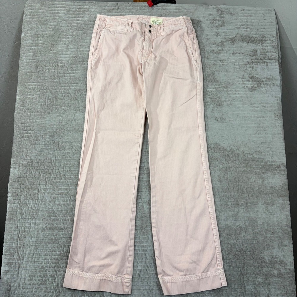 Nili Lotan Pink Herringbone Cotton Straight Leg Utility Pants Size 2 Made in USA